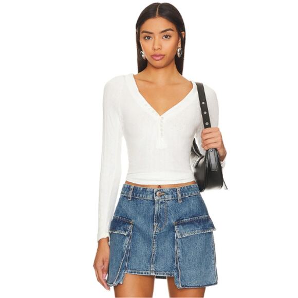 Free People x Revolve Coffee Chat Top in Sugar Swizzle NWT Size Medium - Picture 1 of 4